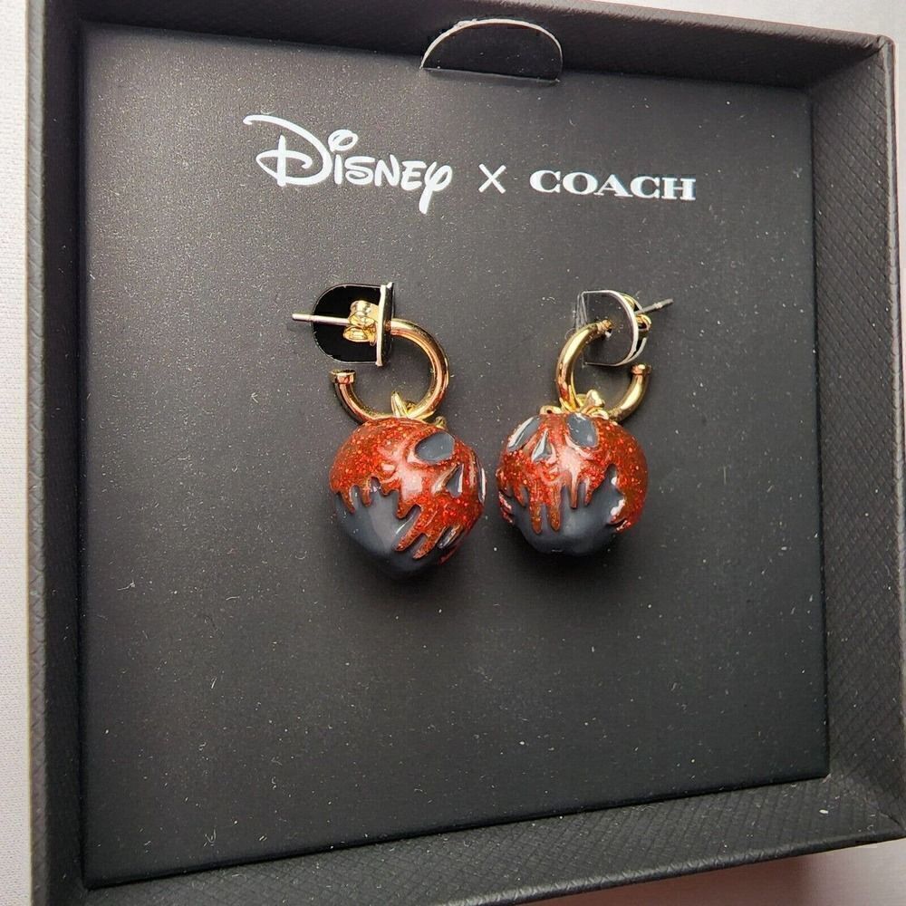 NWT COACH x DISNEY CD812 Villain Poison Apple Earrings CD812 Evil Queen - Picture 3 of 4